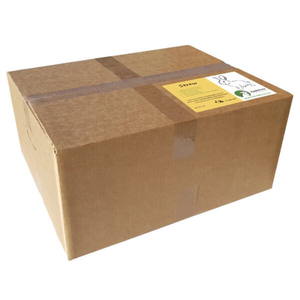 straw | 50l cardboard box | bedding
