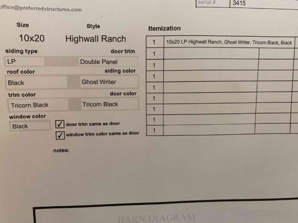 highwall ranch utility 10 x 20